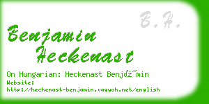 benjamin heckenast business card